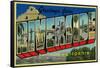 Riverside, California - Large Letter Scenes-Lantern Press-Framed Stretched Canvas