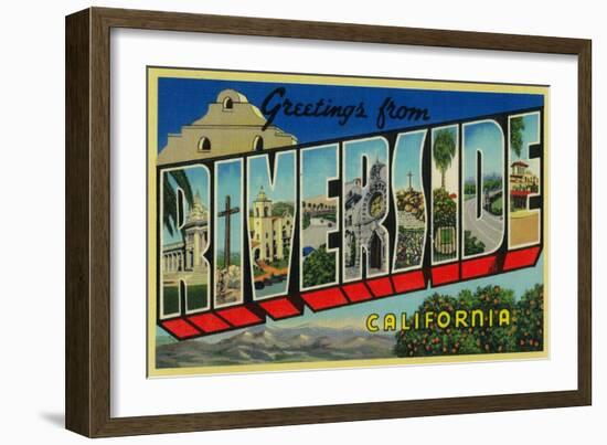 Riverside, California - Large Letter Scenes-Lantern Press-Framed Art Print