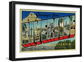 Riverside, California - Large Letter Scenes-Lantern Press-Framed Art Print