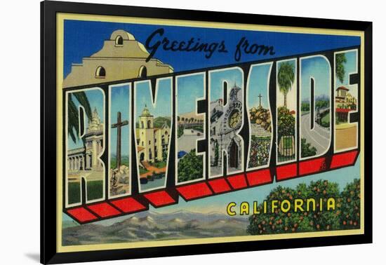 Riverside, California - Large Letter Scenes-Lantern Press-Framed Art Print