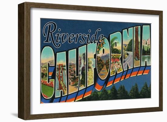 Riverside, California - Large Letter Scenes-Lantern Press-Framed Art Print