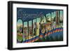 Riverside, California - Large Letter Scenes-Lantern Press-Framed Art Print