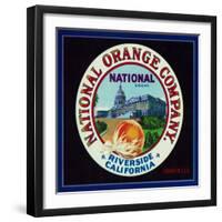 Riverside, California, National Brand Citrus Label-Lantern Press-Framed Art Print