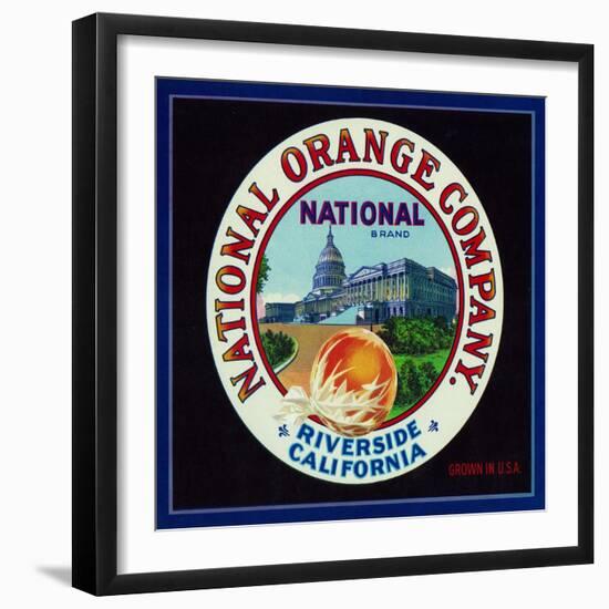 Riverside, California, National Brand Citrus Label-Lantern Press-Framed Art Print