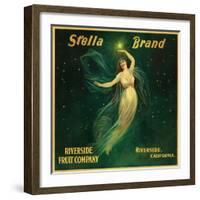 Riverside, California, Stella Brand Citrus Label-Lantern Press-Framed Art Print