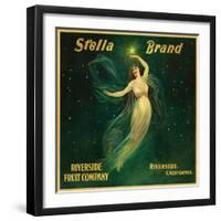 Riverside, California, Stella Brand Citrus Label-Lantern Press-Framed Art Print