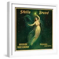 Riverside, California, Stella Brand Citrus Label-Lantern Press-Framed Art Print