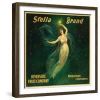 Riverside, California, Stella Brand Citrus Label-Lantern Press-Framed Premium Giclee Print