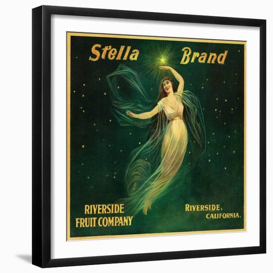 Riverside, California, Stella Brand Citrus Label-Lantern Press-Framed Premium Giclee Print