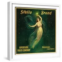 Riverside, California, Stella Brand Citrus Label-Lantern Press-Framed Premium Giclee Print