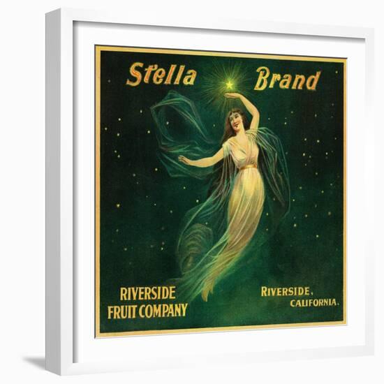 Riverside, California, Stella Brand Citrus Label-Lantern Press-Framed Premium Giclee Print