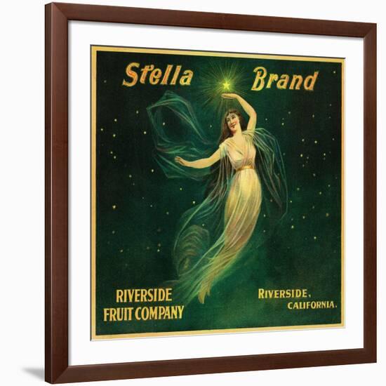 Riverside, California, Stella Brand Citrus Label-Lantern Press-Framed Art Print