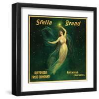 Riverside, California, Stella Brand Citrus Label-Lantern Press-Framed Art Print