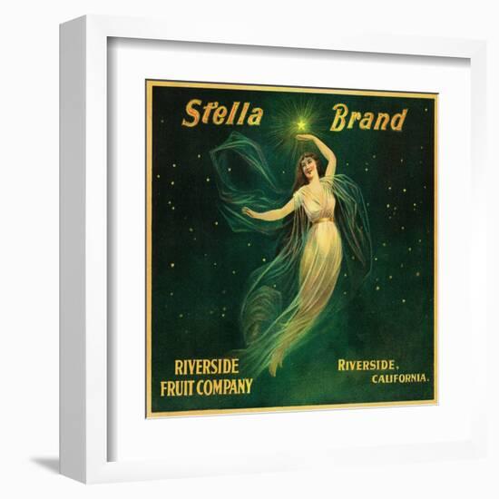 Riverside, California, Stella Brand Citrus Label-Lantern Press-Framed Art Print