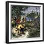 Riverside Camp of Voyageurs, or French Fur Traders-null-Framed Giclee Print