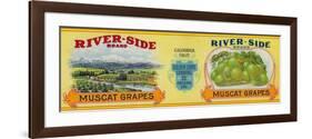 Riverside Grape Label - Ontario, CA-Lantern Press-Framed Art Print