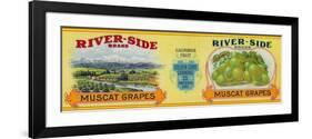 Riverside Grape Label - Ontario, CA-Lantern Press-Framed Art Print