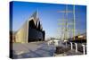 Riverside Museum and docked ship The Glenlee, River Clyde, Glasgow, Scotland, United Kingdom, Europ-John Guidi-Stretched Canvas