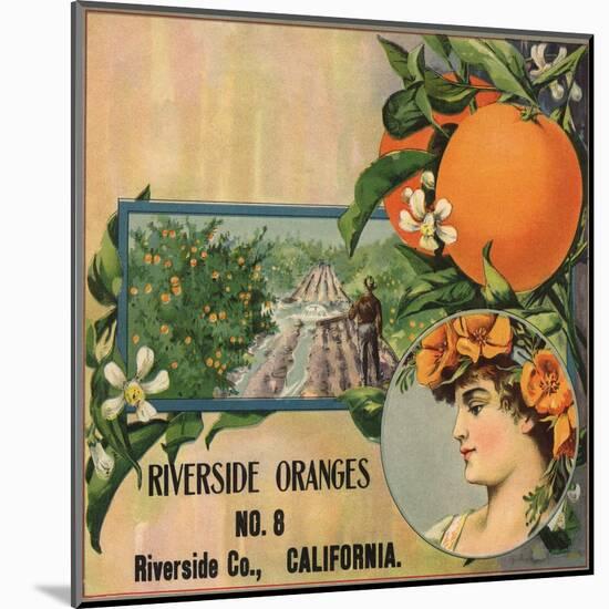 Riverside Oranges - Riverside, California - Citrus Crate Label-Lantern Press-Mounted Art Print