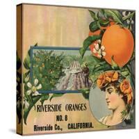 Riverside Oranges - Riverside, California - Citrus Crate Label-Lantern Press-Stretched Canvas