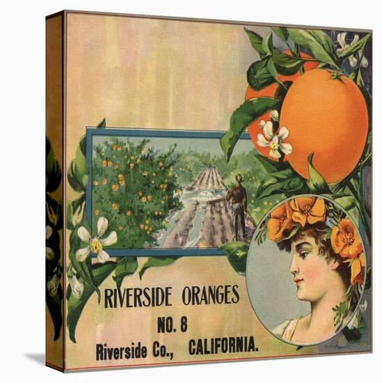 Riverside Oranges - Riverside, California - Citrus Crate Label-Lantern Press-Stretched Canvas