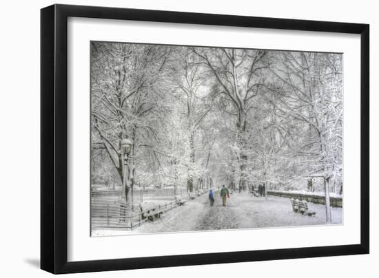 Riverside Park snow walk-Robert Goldwitz-Framed Giclee Print