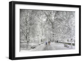 Riverside Park snow walk-Robert Goldwitz-Framed Giclee Print