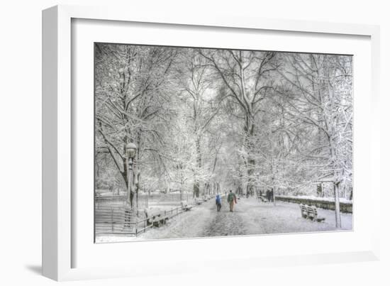 Riverside Park snow walk-Robert Goldwitz-Framed Giclee Print