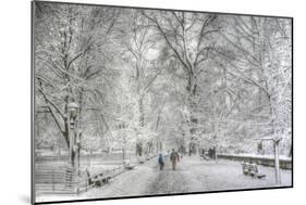Riverside Park snow walk-Robert Goldwitz-Mounted Giclee Print