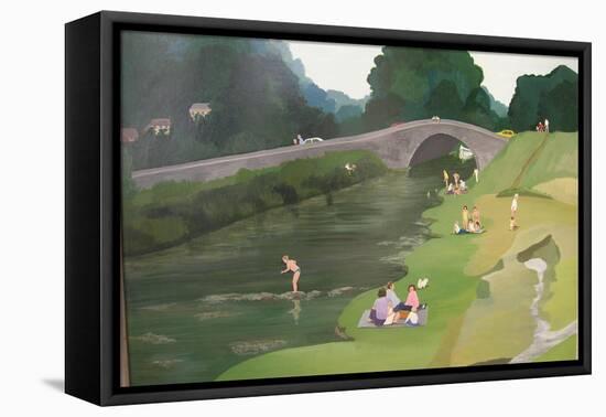 Riverside Picnic, 1989-Maggie Rowe-Framed Stretched Canvas