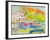 Riverside Pub with Boats-Brenda Brin Booker-Framed Giclee Print