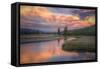 Riverside Sunset and Magical Clouds Yellowstone-Vincent James-Framed Stretched Canvas