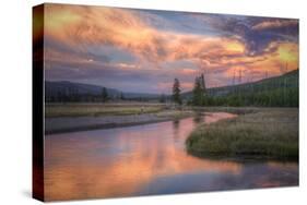 Riverside Sunset and Magical Clouds Yellowstone-Vincent James-Stretched Canvas