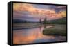 Riverside Sunset and Magical Clouds Yellowstone-Vincent James-Framed Stretched Canvas