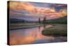 Riverside Sunset and Magical Clouds Yellowstone-Vincent James-Stretched Canvas