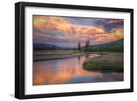 Riverside Sunset and Magical Clouds Yellowstone-Vincent James-Framed Photographic Print