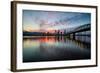 Riverside Sunset, Hawthorne Bridge, Eastbank Esplande, Portland Oregon-Vincent James-Framed Photographic Print
