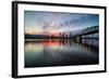 Riverside Sunset, Hawthorne Bridge, Eastbank Esplande, Portland Oregon-Vincent James-Framed Photographic Print