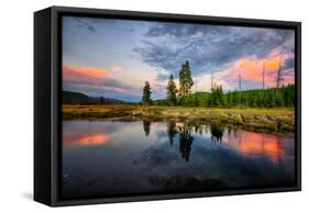 Riverside Sunset Reflections, Gibbon River, Yellowstone National Park-Vincent James-Framed Stretched Canvas