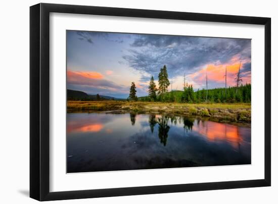 Riverside Sunset Reflections, Gibbon River, Yellowstone National Park-Vincent James-Framed Photographic Print