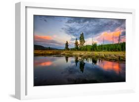 Riverside Sunset Reflections, Gibbon River, Yellowstone National Park-Vincent James-Framed Photographic Print