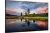 Riverside Sunset Reflections, Gibbon River, Yellowstone National Park-Vincent James-Stretched Canvas