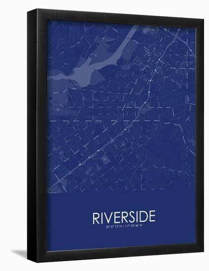 Riverside, United States of America Blue Map-null-Framed Poster