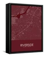 Riverside, United States of America Red Map-null-Framed Stretched Canvas