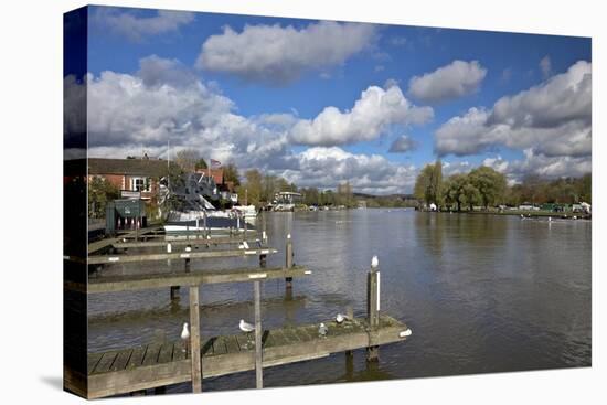 Riverside View in Winter Sunshine, Henley-On-Thames, Oxfordshire, England, United Kingdom, Europe-Peter Barritt-Stretched Canvas
