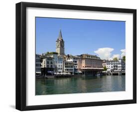 Riverside View of the Old Town, Zurich, Switzerland, Europe-Richardson Peter-Framed Photographic Print