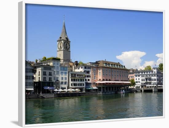 Riverside View of the Old Town, Zurich, Switzerland, Europe-Richardson Peter-Framed Photographic Print