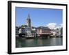 Riverside View of the Old Town, Zurich, Switzerland, Europe-Richardson Peter-Framed Photographic Print