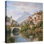 Riverside Village II-Charles Kuwasseg-Stretched Canvas