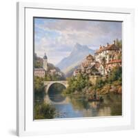 Riverside Village II-Charles Kuwasseg-Framed Art Print